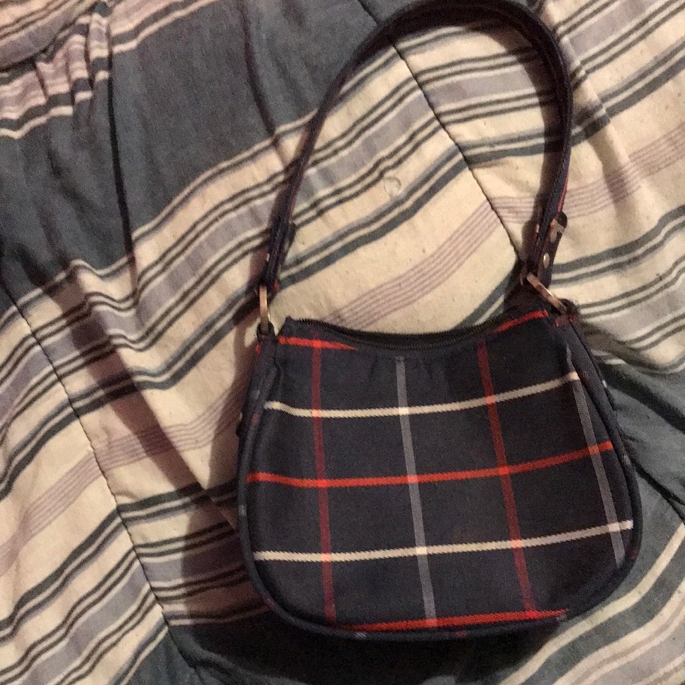 Tommy Hilfiger Navy Blue, Red, and White Hand Bag